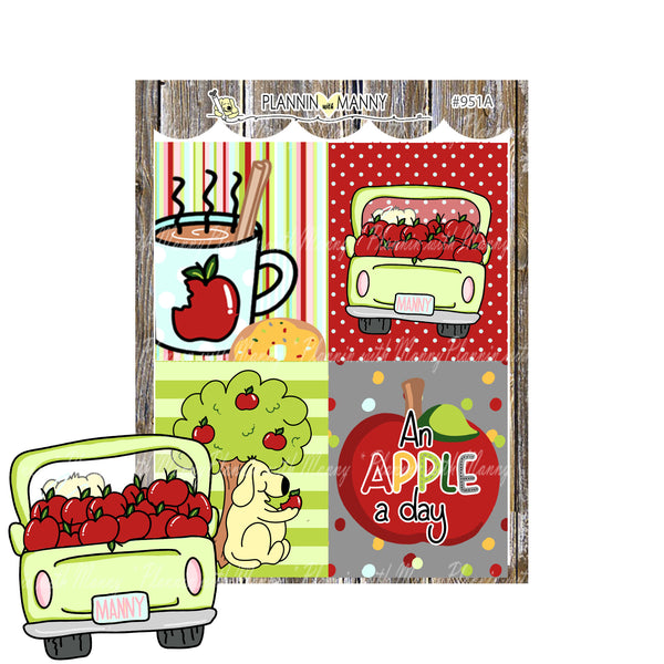 951 VERTICAL MINI Weekly Planner Stickers - Apple Days Collection