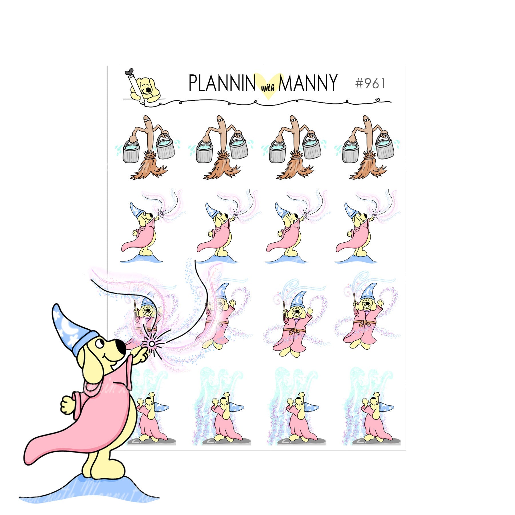 961 MAGICAL MANNY Planner Stickers - Magical Manny Collection