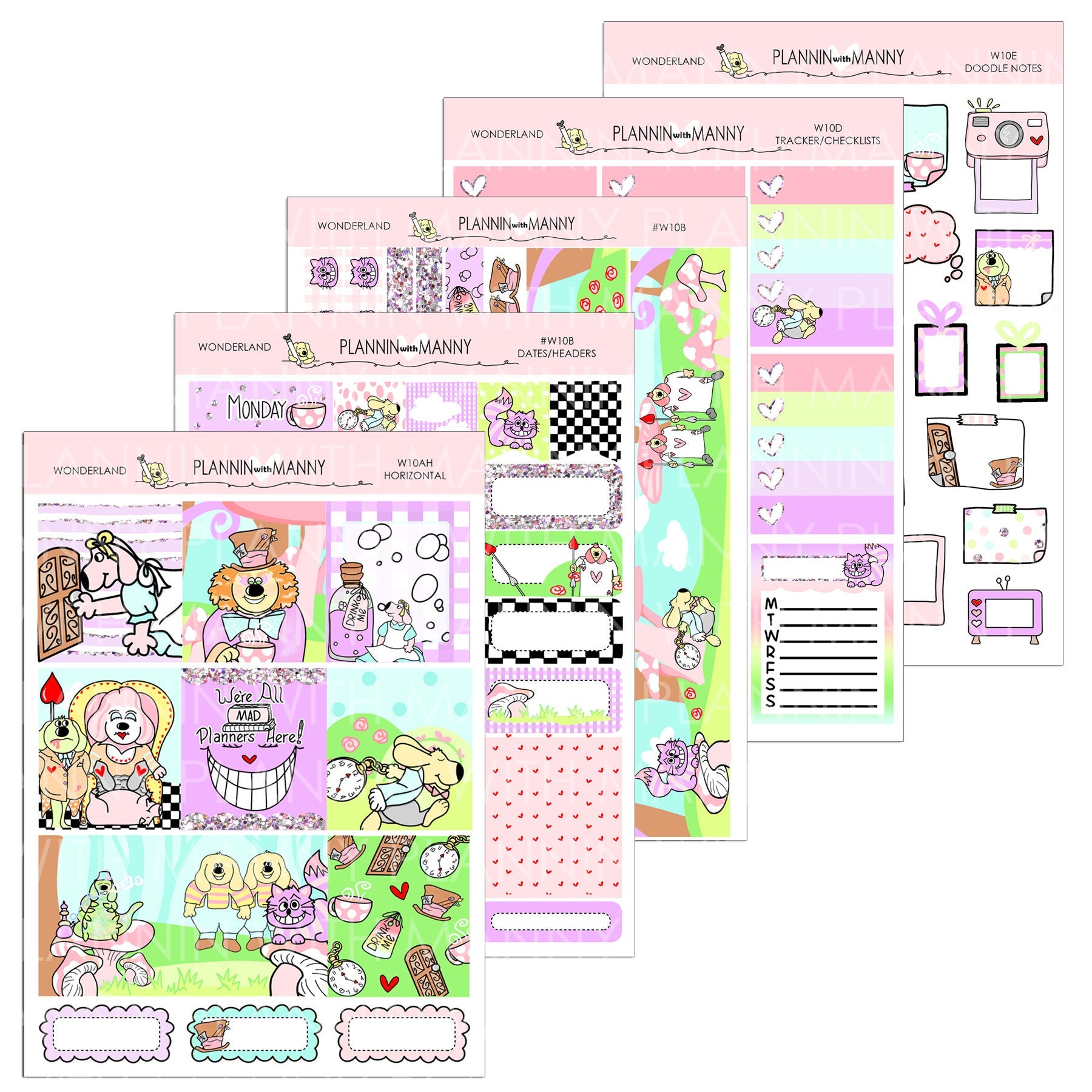 W10AH, HORIZONTAL Weekly Kit - Wonderland Collection – Plannin