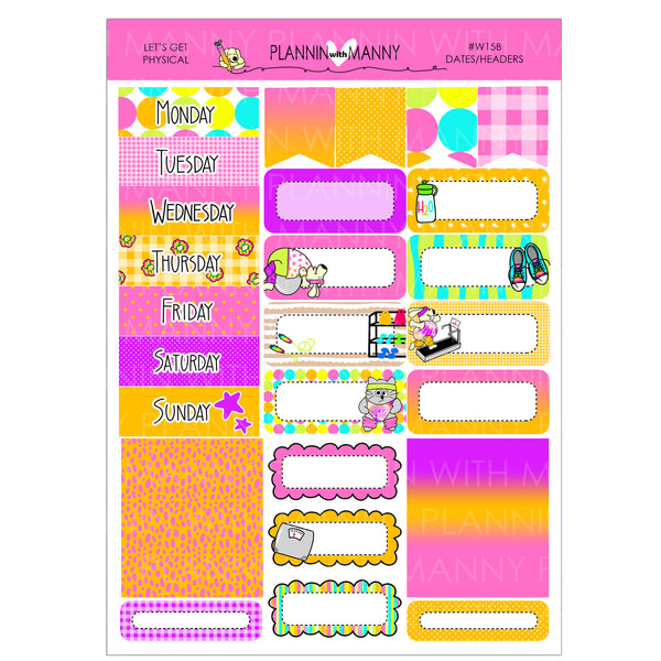 W15HP HAPPY PLANNER CLASSIC Weekly Planner Stickers - Let's Get Physical Collection