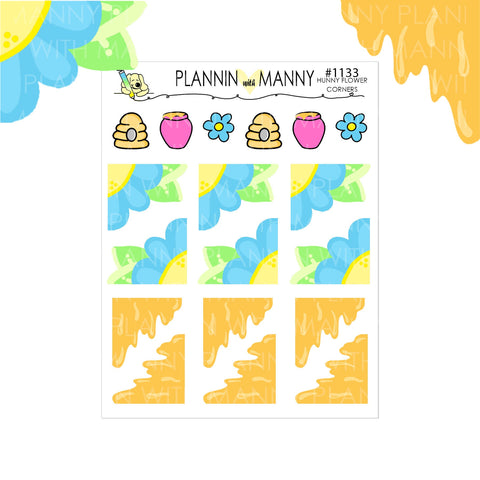 1133 Flower&Honey Corner Planner Stickers - Bee My Hunny Collection