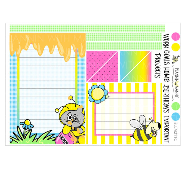 LLM211, MONTHLY PLANNER STICKERS, Bee My Hunny Collection