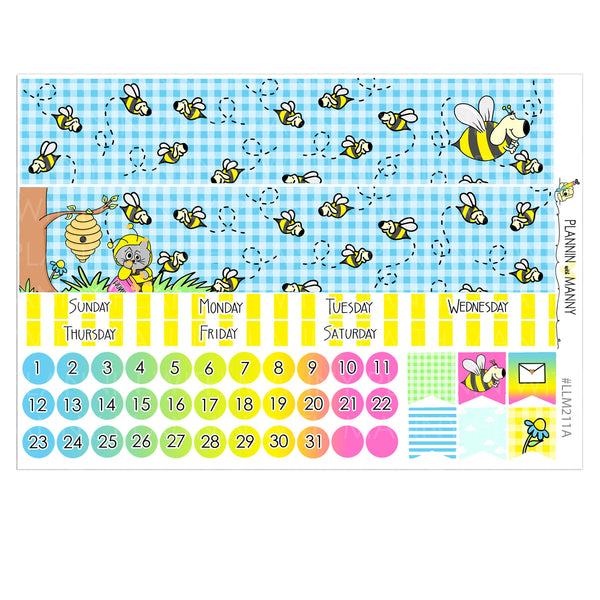 LLM211, MONTHLY PLANNER STICKERS, Bee My Hunny Collection
