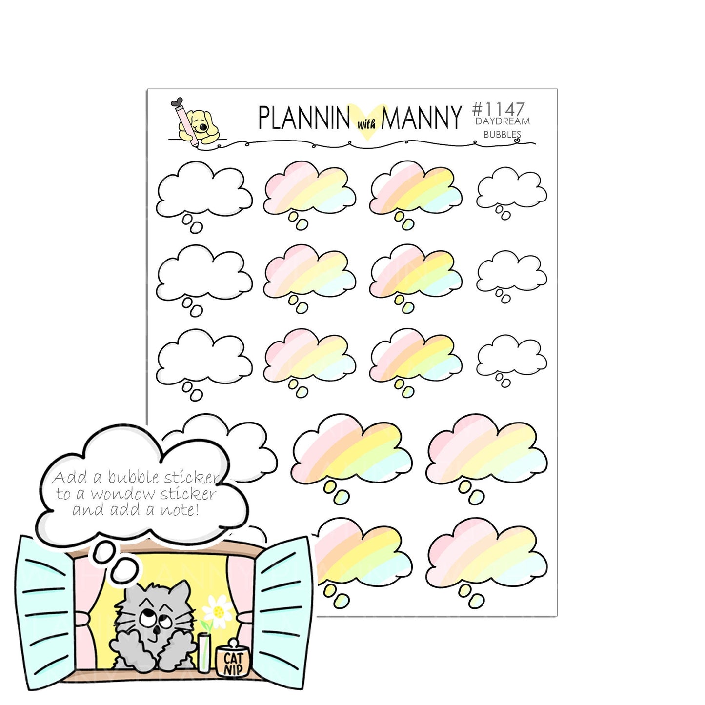 1145-7, DAYDREAMING Planner Stickers