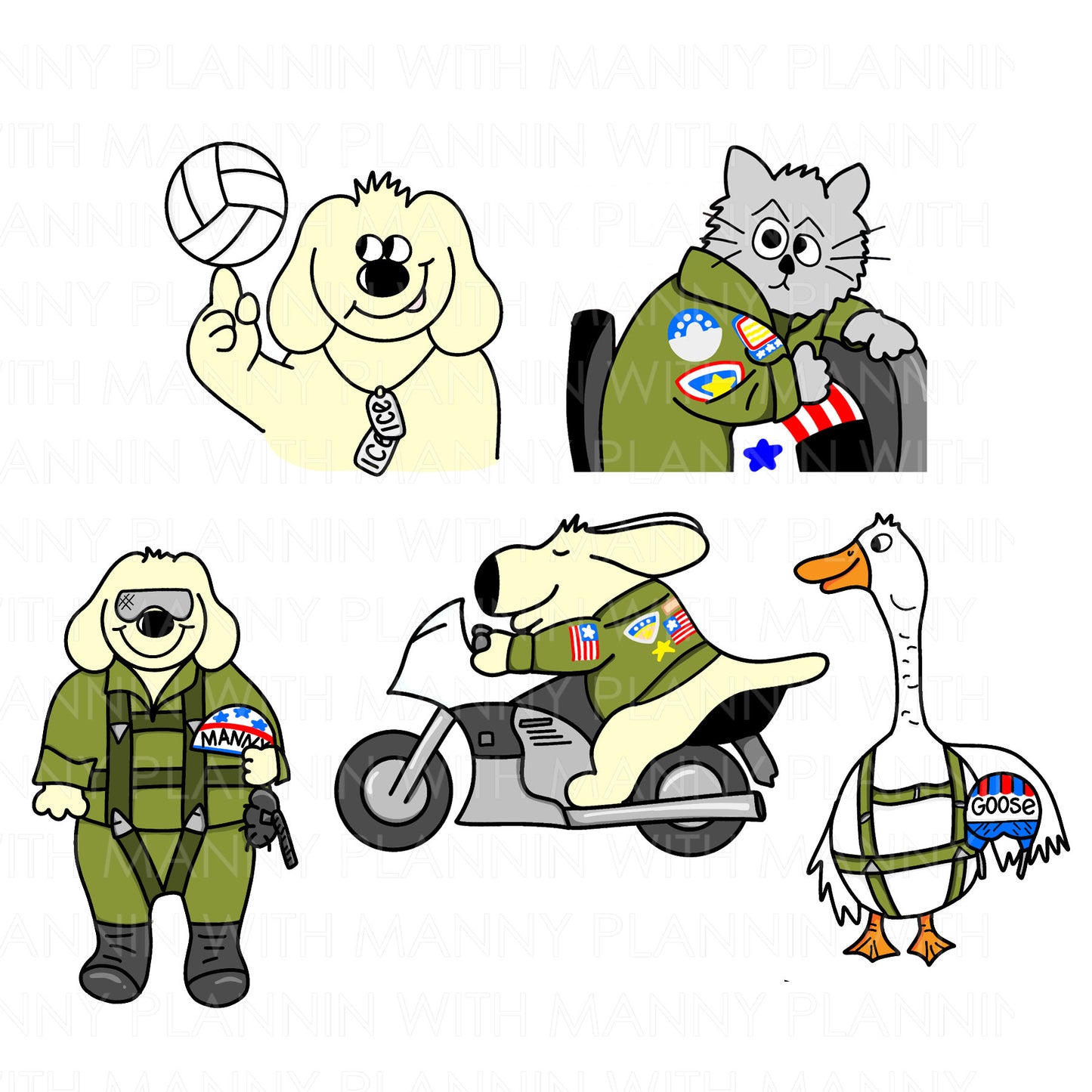 W17AH, HORIZONTAL Weekly Planner Stickers - Top Gunner Collection