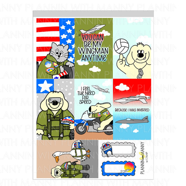 W17AHP, HAPPY PLANNER CLASSIC Weekly Planner Stickers - Top Gunner Collection