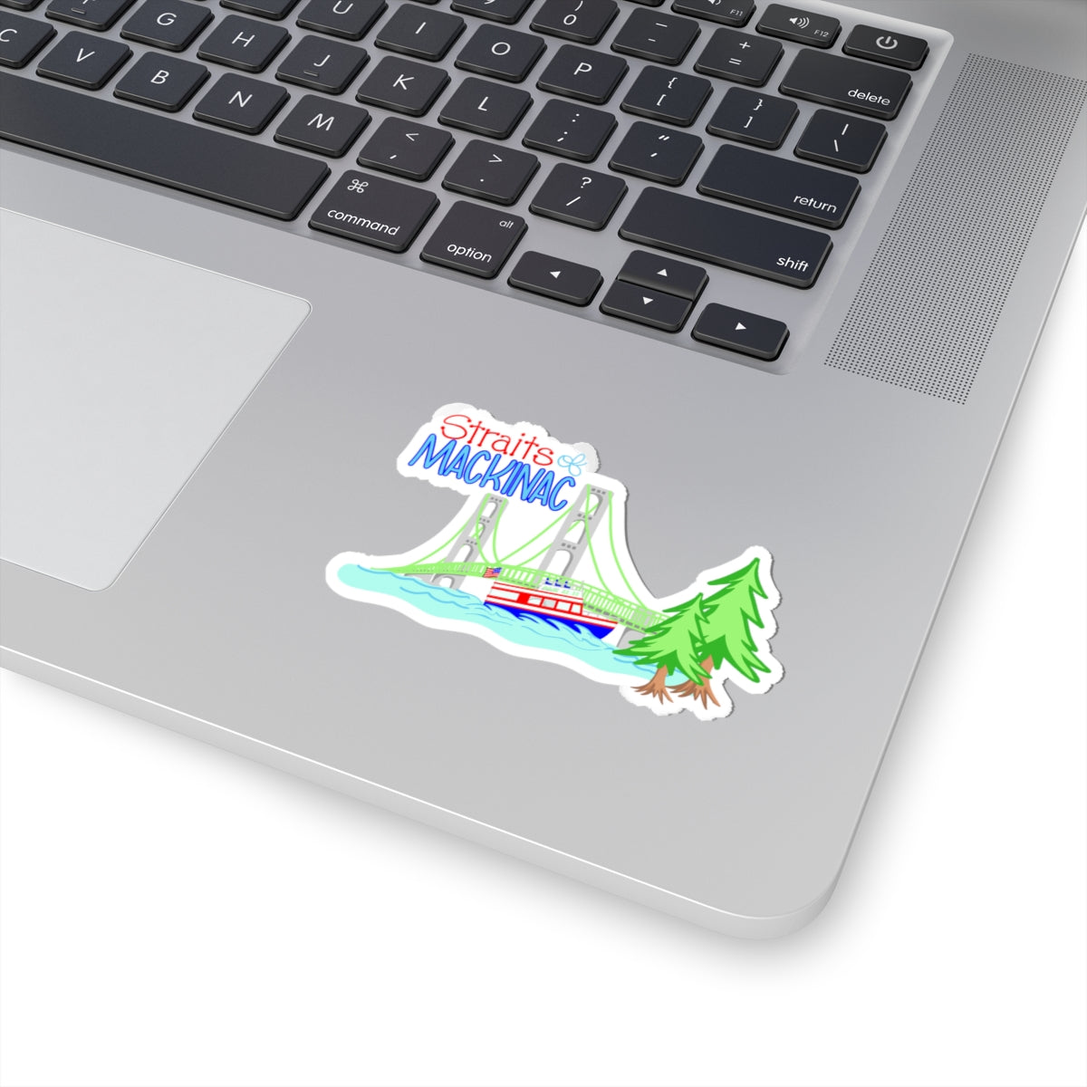 Mackinac Bridge Sticker — Straits Mackinac Lake Michigan Scenic Kiss-Cut