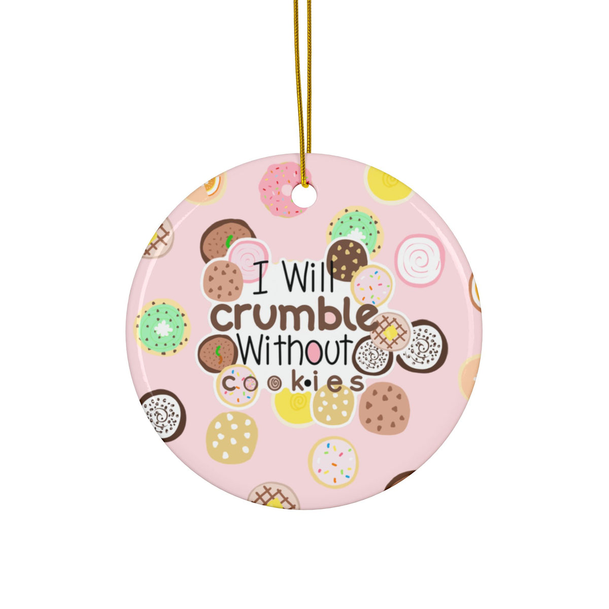Ceramic Cookie Lover Ornament — Double‑Sided Personalized Holiday Decoration