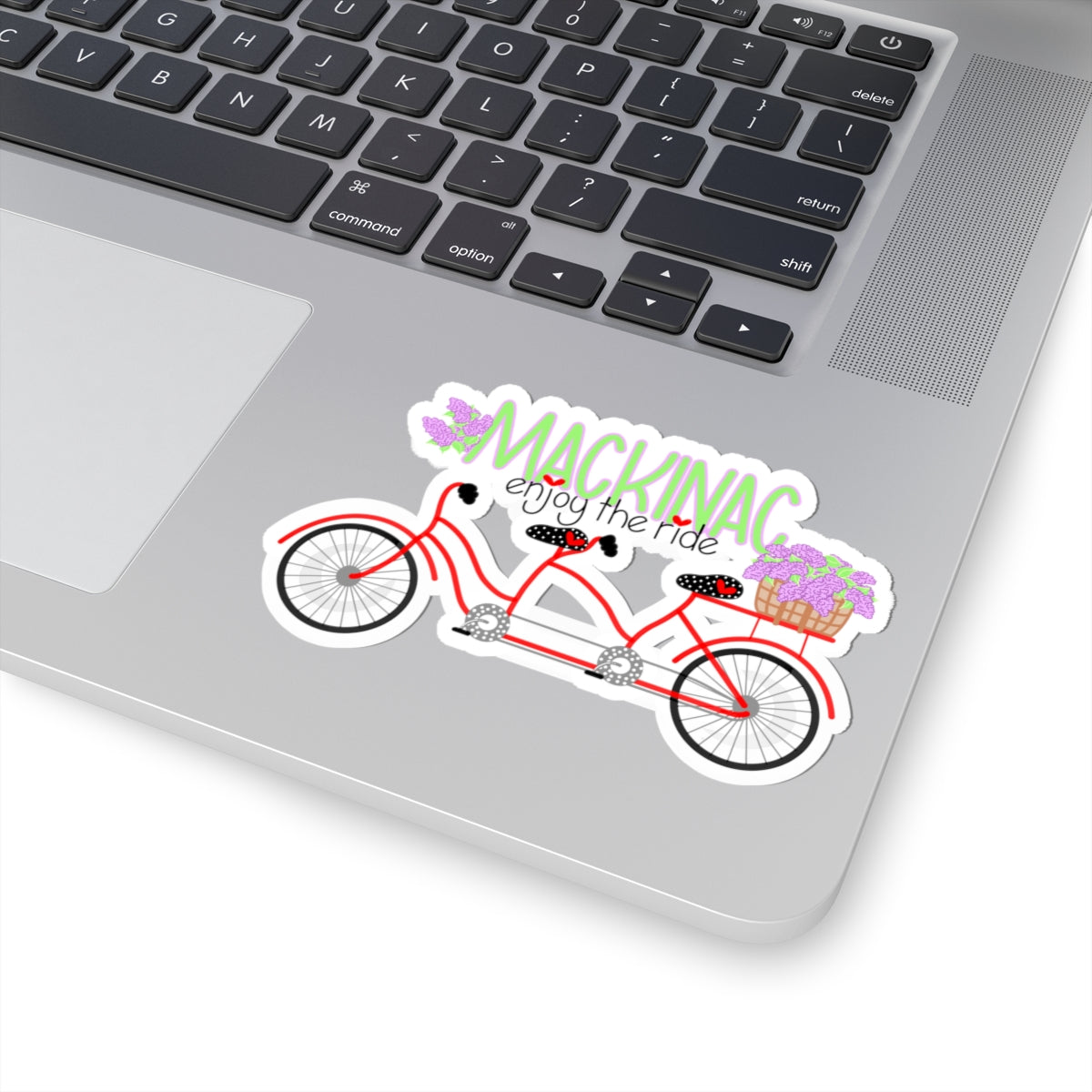 Mackinac Tandem Bike Sticker — "Enjoy the Ride" Kiss-Cut Vinyl Sticker