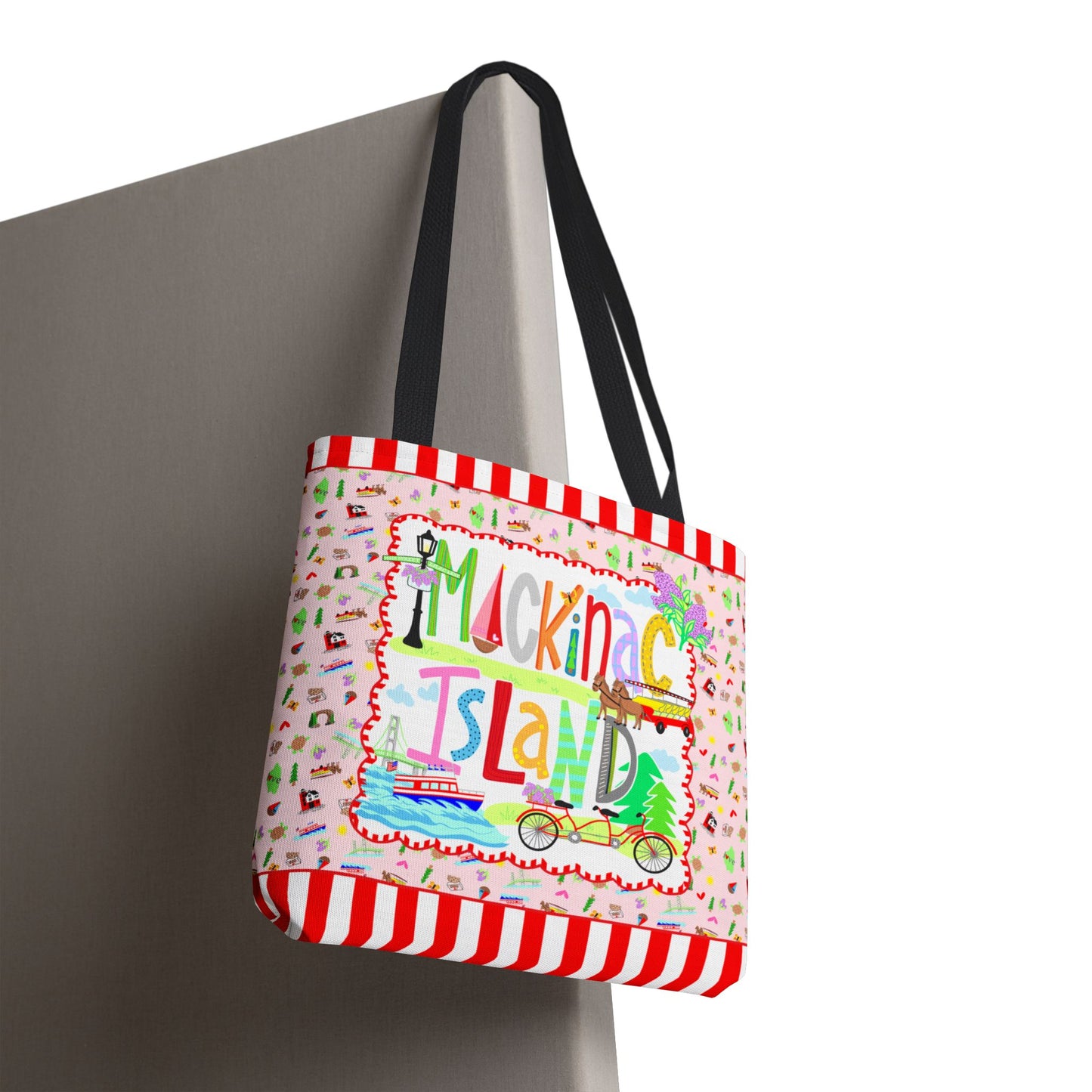 Mackinac Island Market Tote Bag — Beach, Travel & Souvenir AOP
