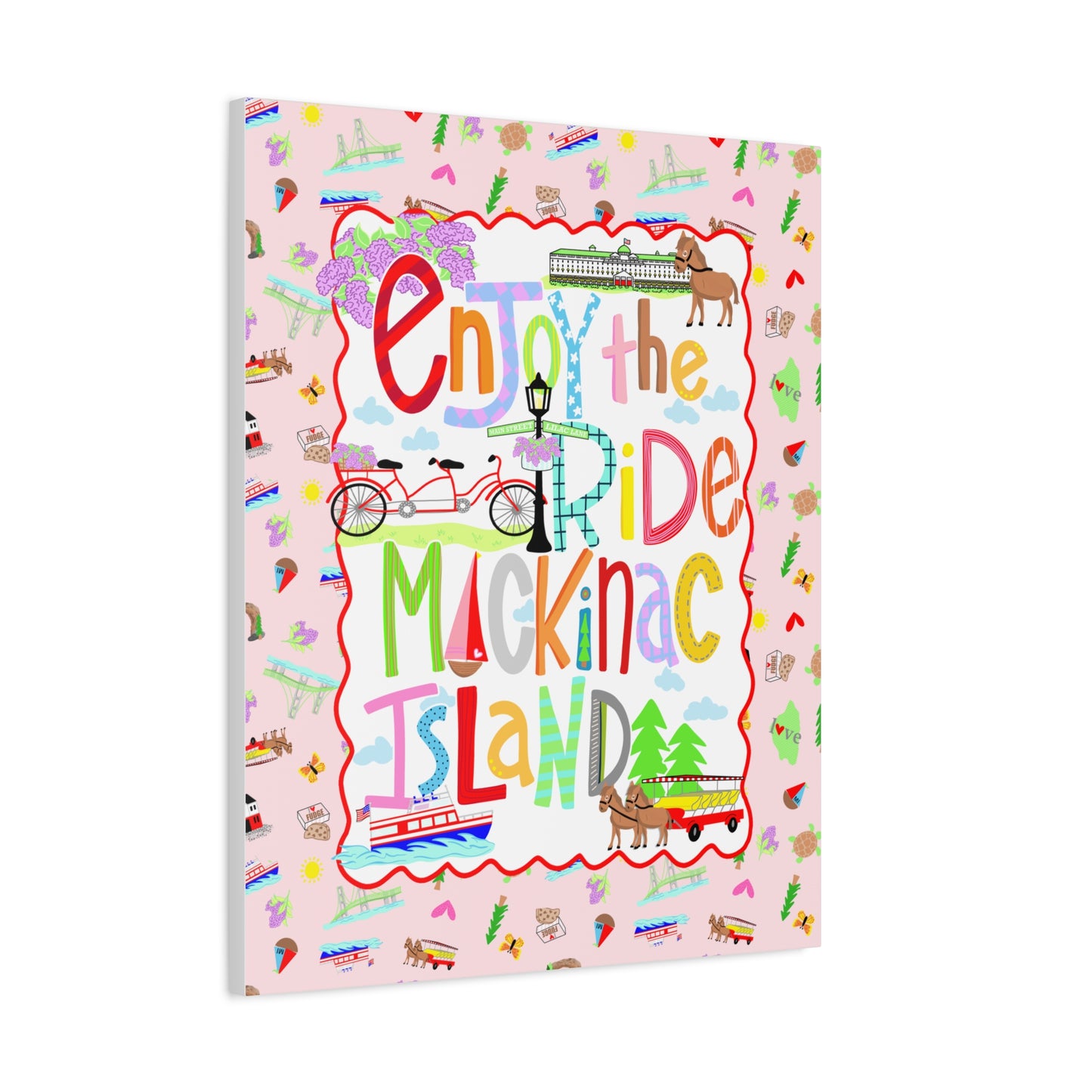 Enjoy the Ride Mackinac Island Matte Canvas Wall Art