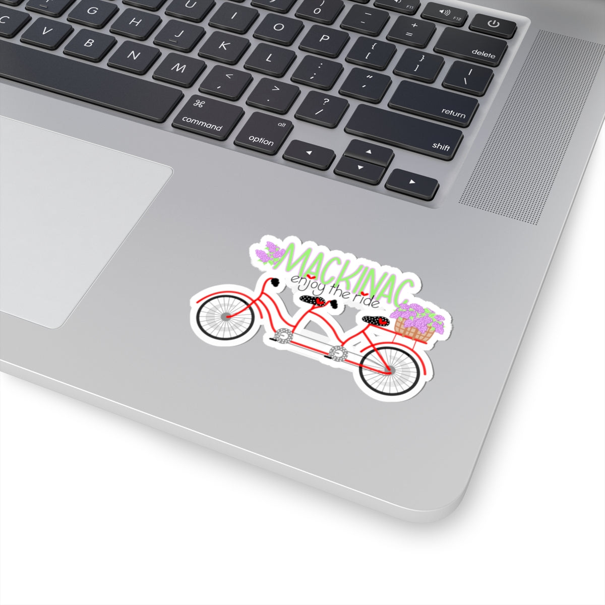 Mackinac Tandem Bike Sticker — "Enjoy the Ride" Kiss-Cut Vinyl Sticker