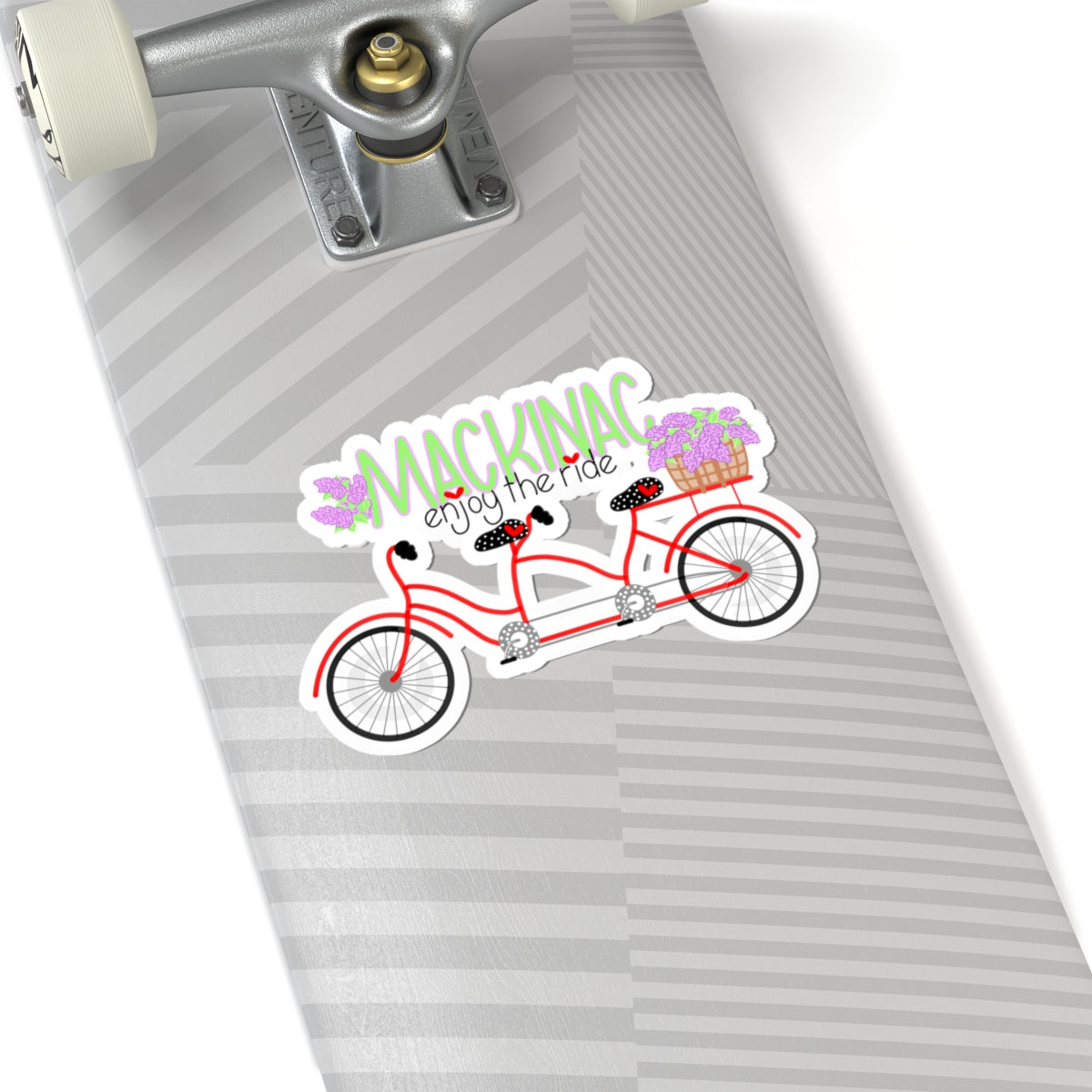 Mackinac Tandem Bike Sticker — "Enjoy the Ride" Kiss-Cut Vinyl Sticker