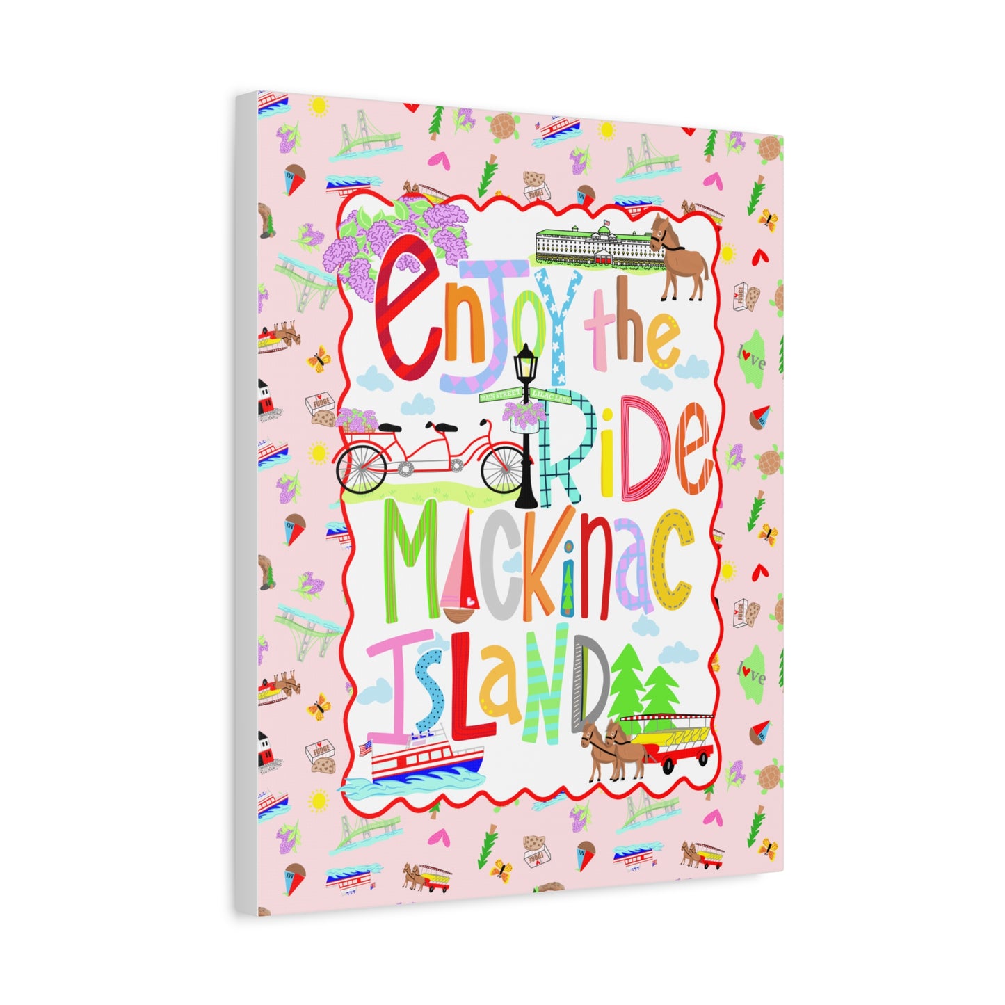 Enjoy the Ride Mackinac Island Matte Canvas Wall Art