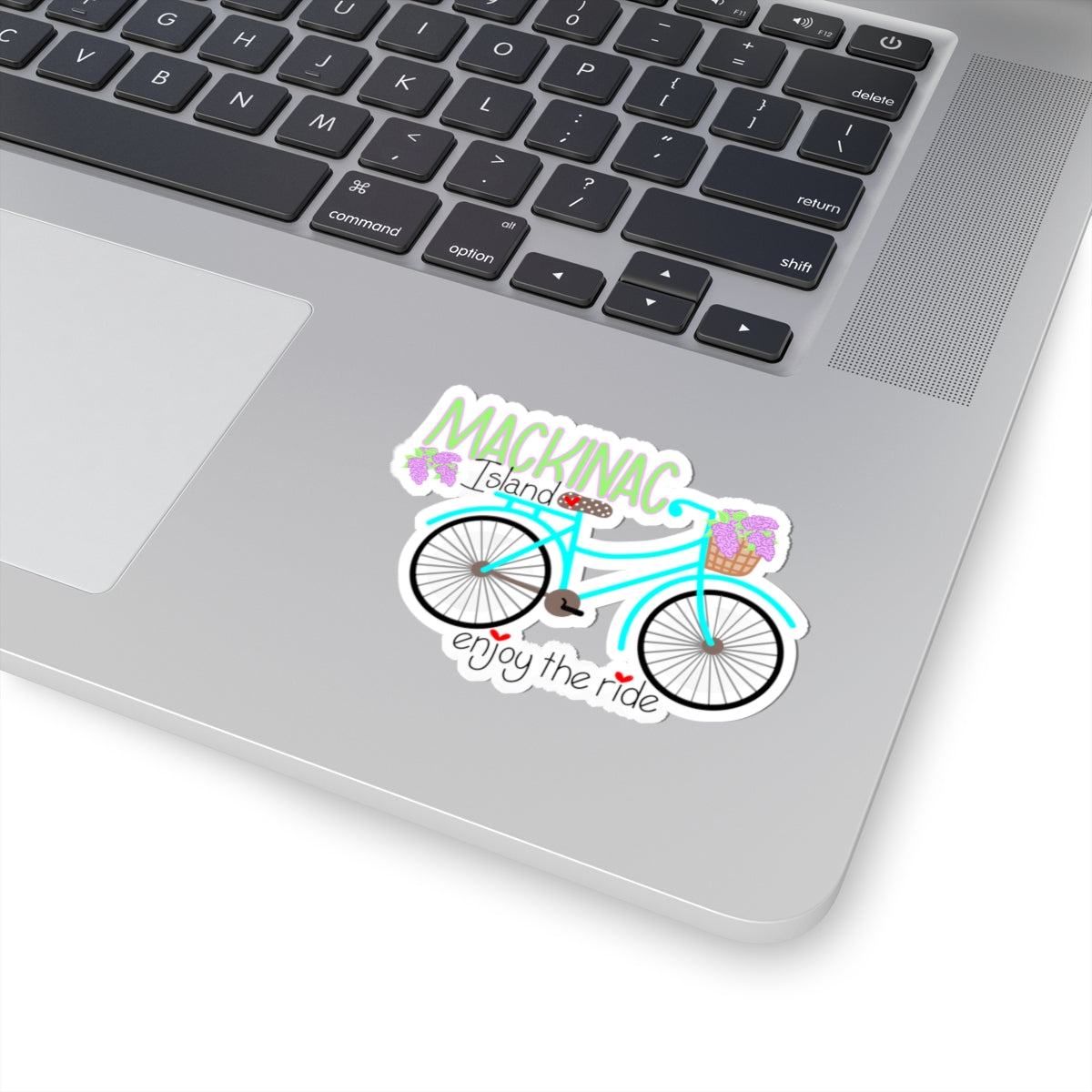 Mackinac Island Bike Sticker — "Enjoy the Ride" Kiss-Cut Vinyl Sticker