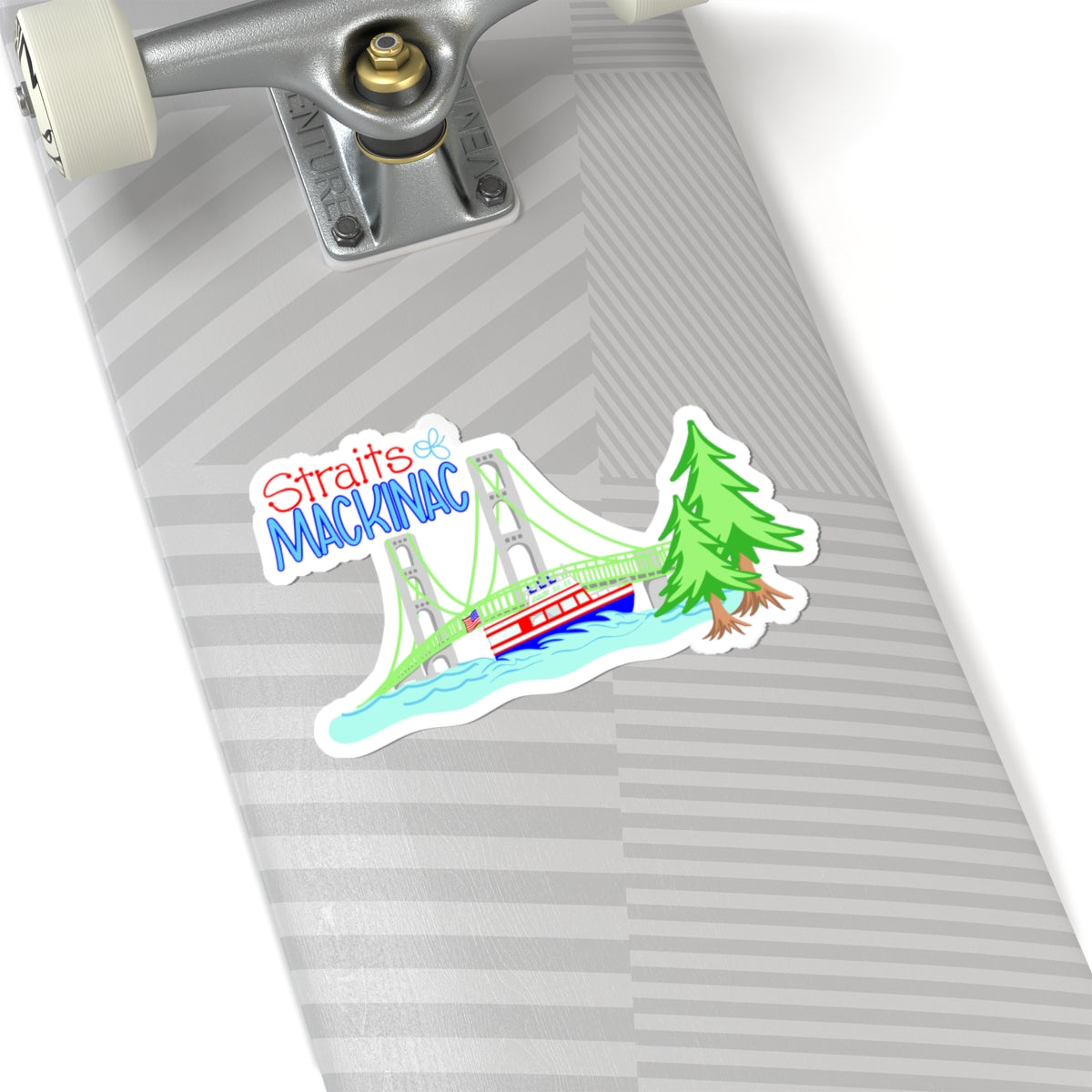 Mackinac Bridge Sticker — Straits Mackinac Lake Michigan Scenic Kiss-Cut