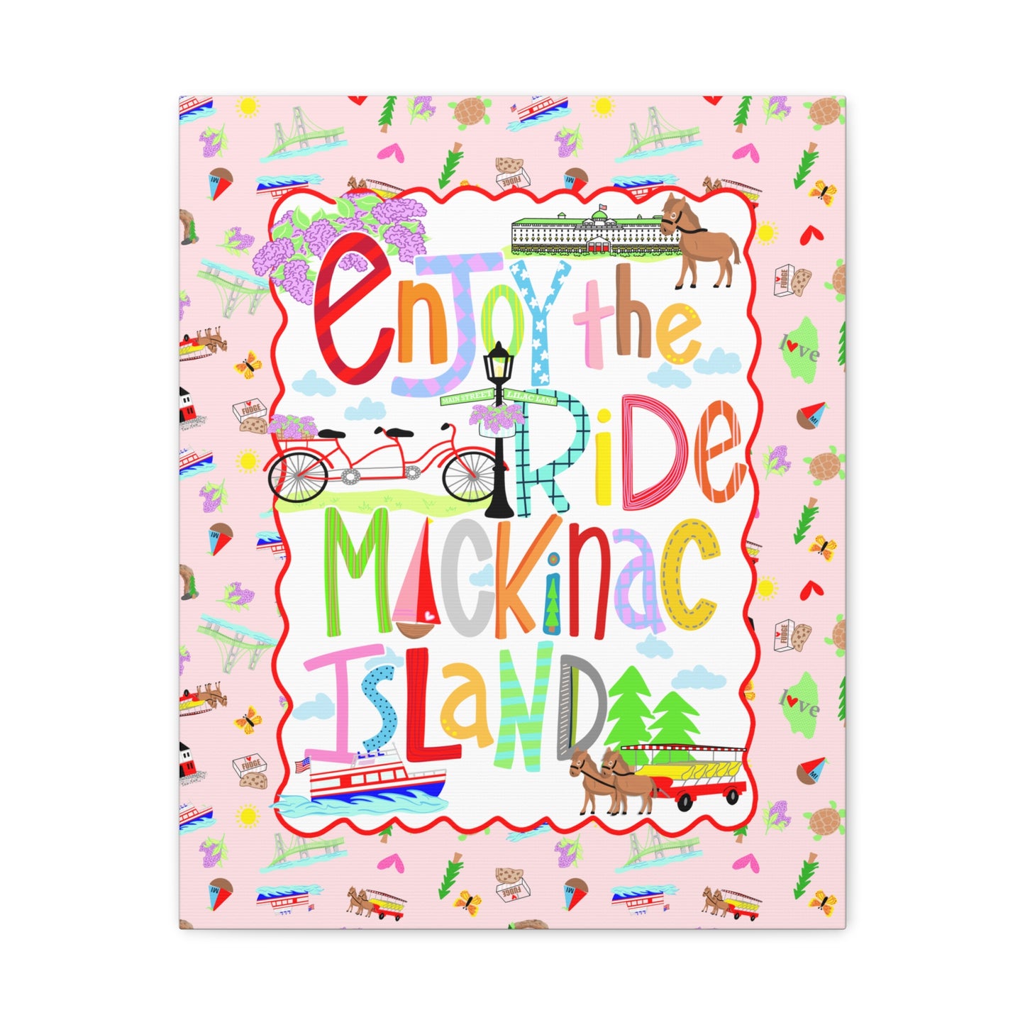 Enjoy the Ride Mackinac Island Matte Canvas Wall Art