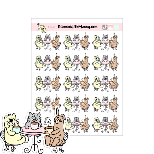 1748 Coffee Date with Friends Planner Stickers