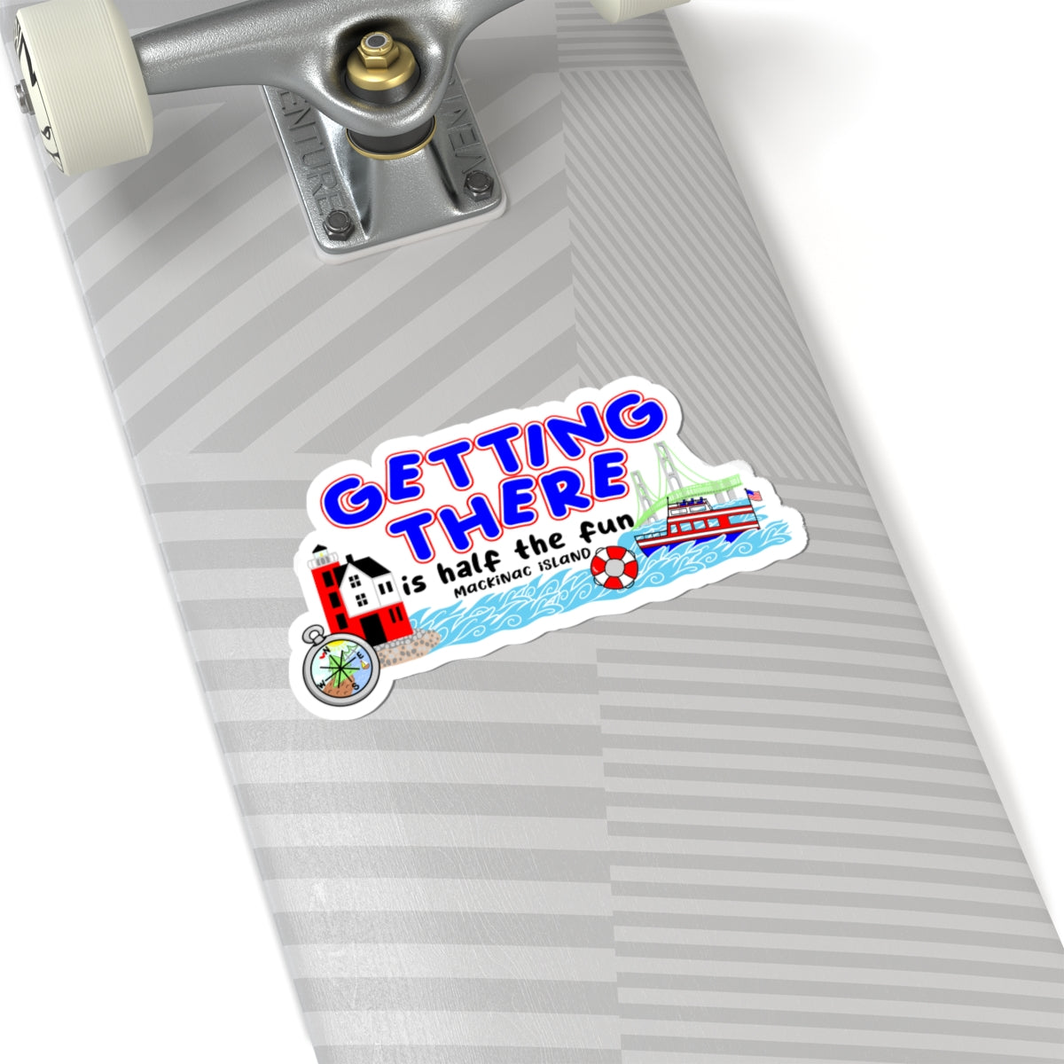Sticker — "Getting There is Half the Fun" Mackinac Island Travel Sticker