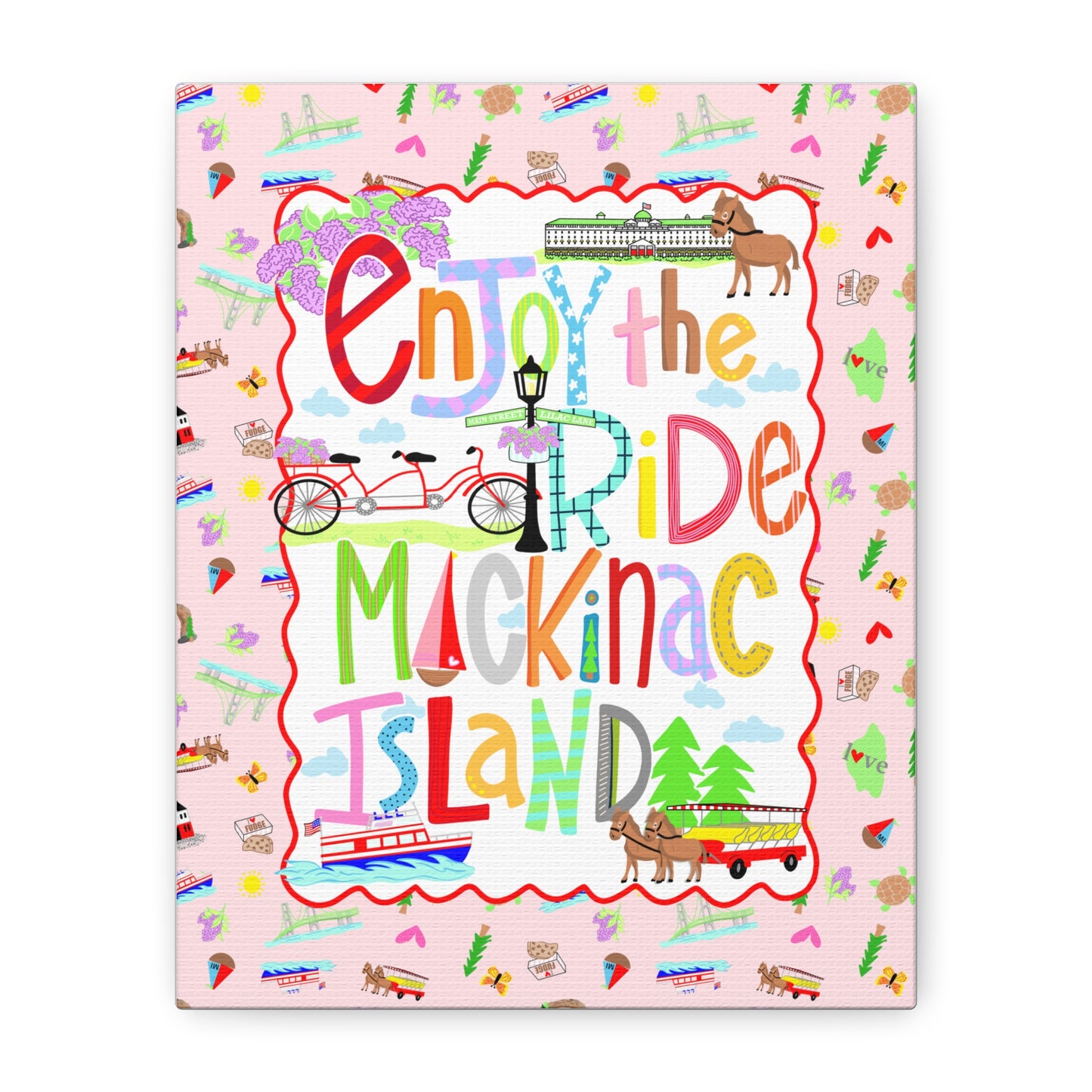 Enjoy the Ride Mackinac Island Matte Canvas Wall Art