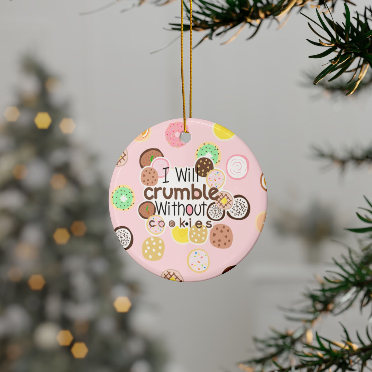 Ceramic Cookie Lover Ornament — Double‑Sided Personalized Holiday Decoration