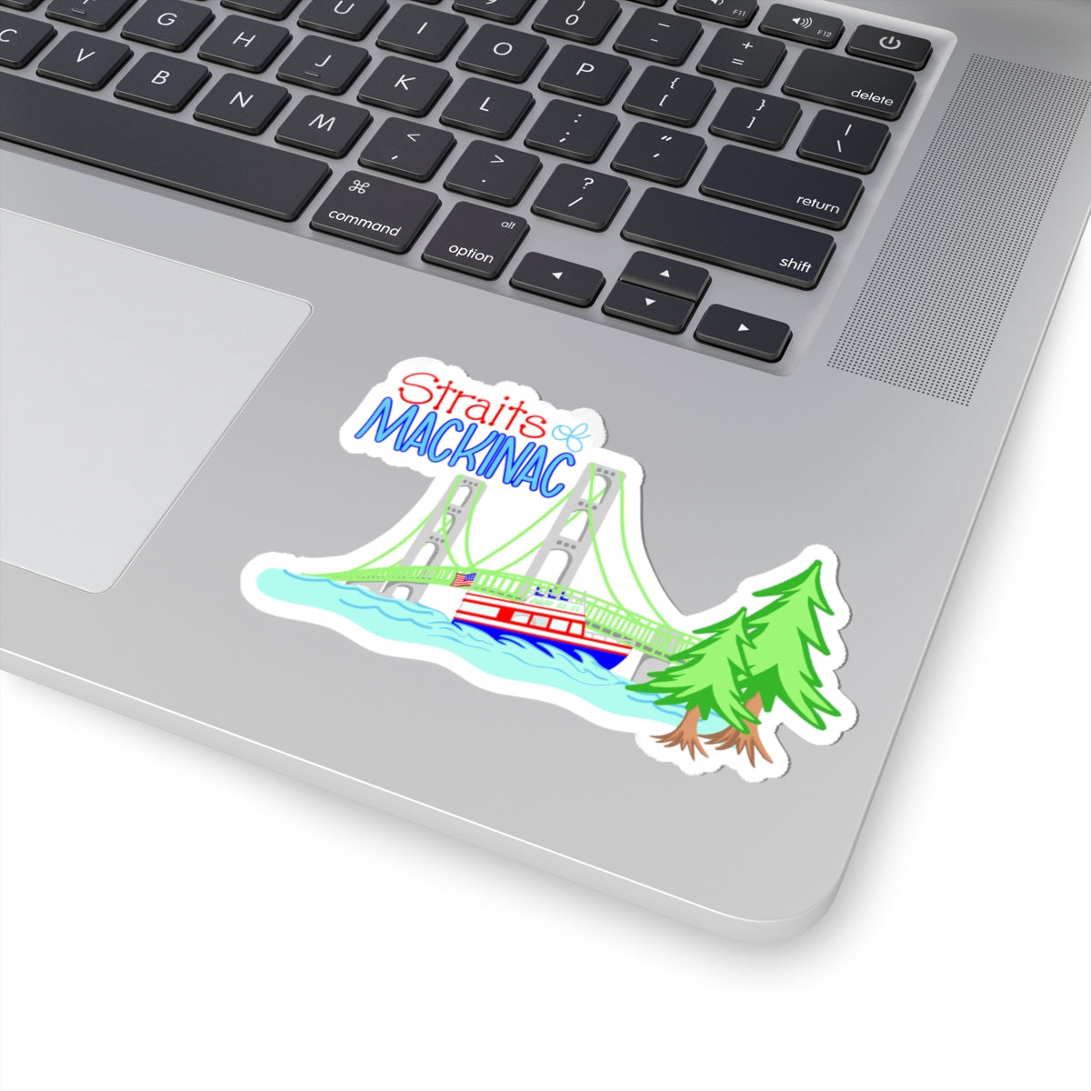 Mackinac Bridge Sticker — Straits Mackinac Lake Michigan Scenic Kiss-Cut