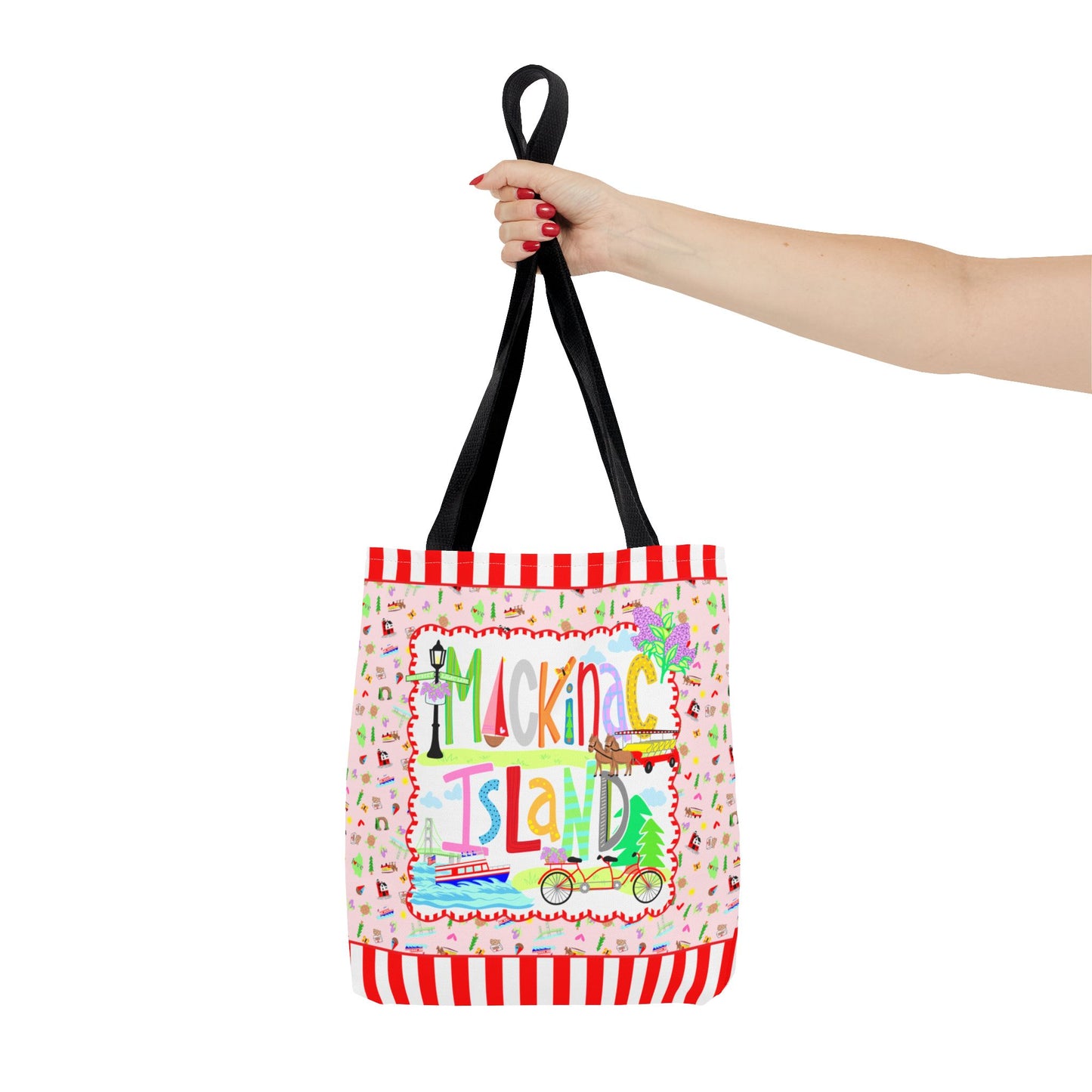Mackinac Island Market Tote Bag — Beach, Travel & Souvenir AOP