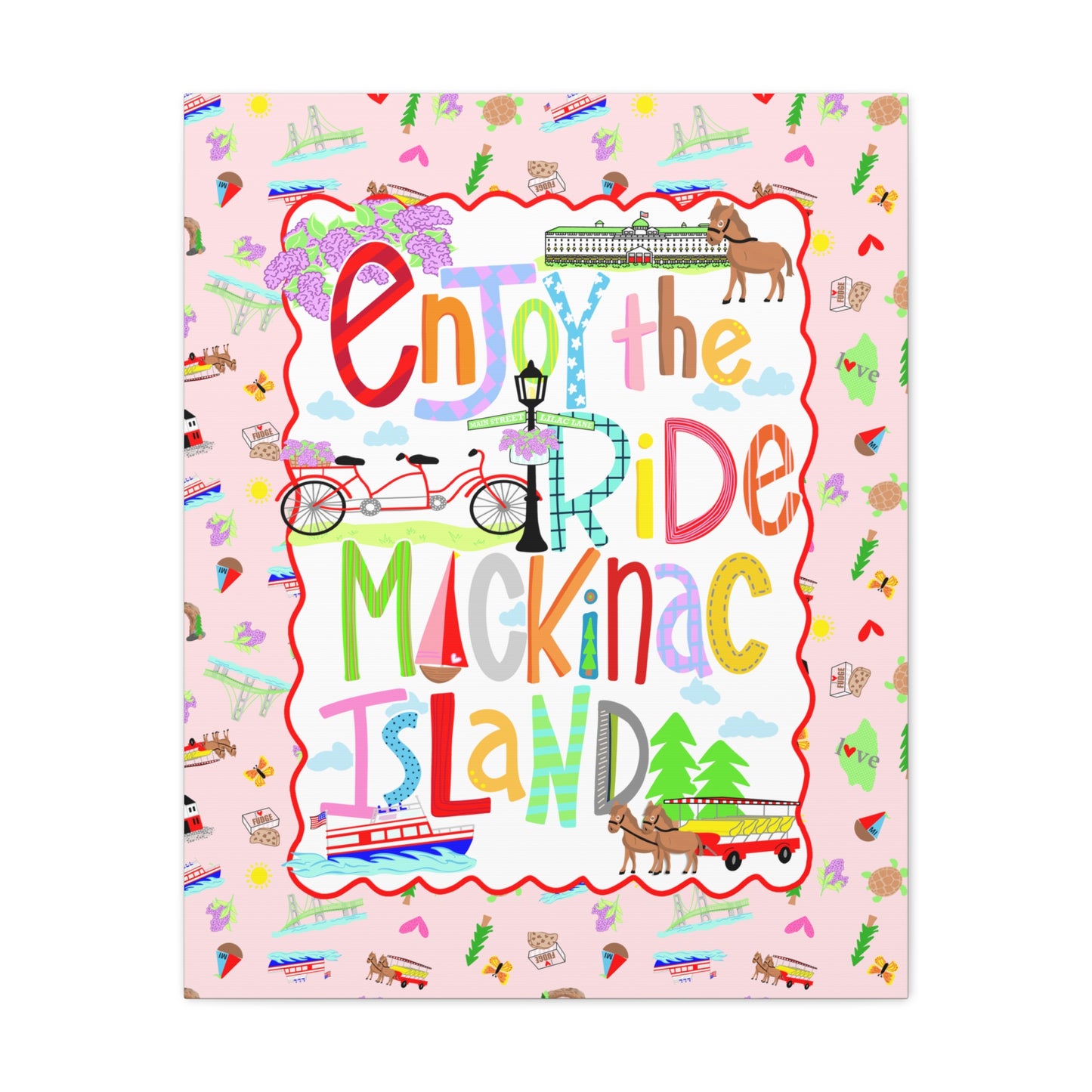 Enjoy the Ride Mackinac Island Matte Canvas Wall Art