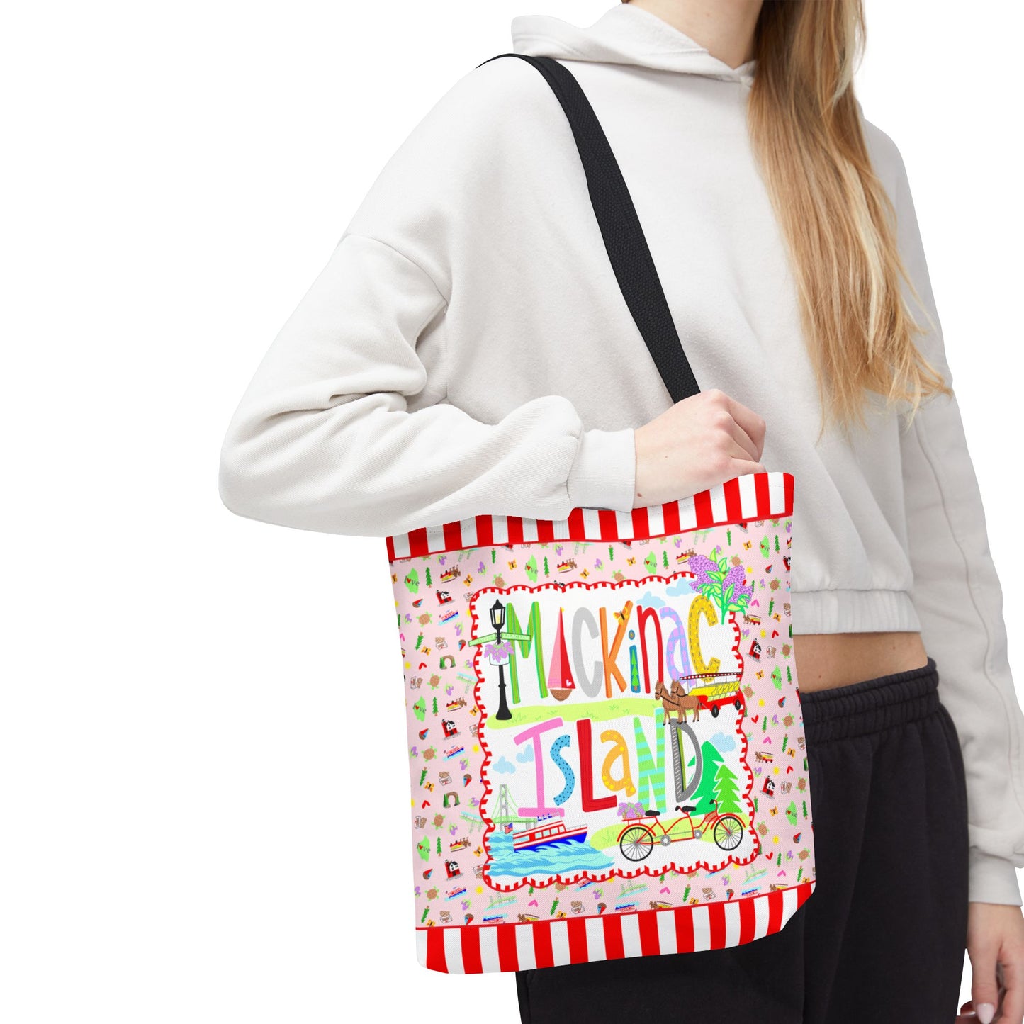 Mackinac Island Market Tote Bag — Beach, Travel & Souvenir