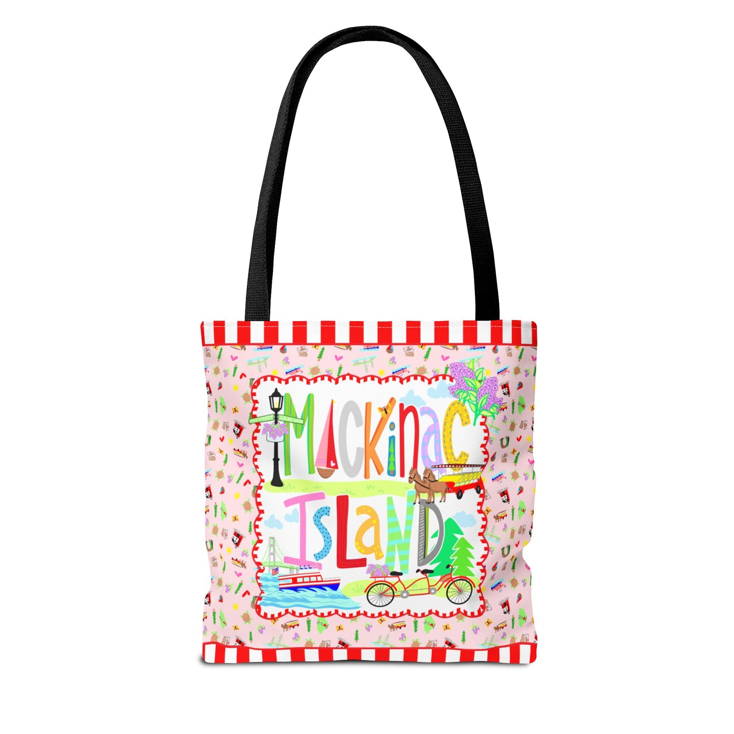 Mackinac Island Market Tote Bag — Beach, Travel & Souvenir