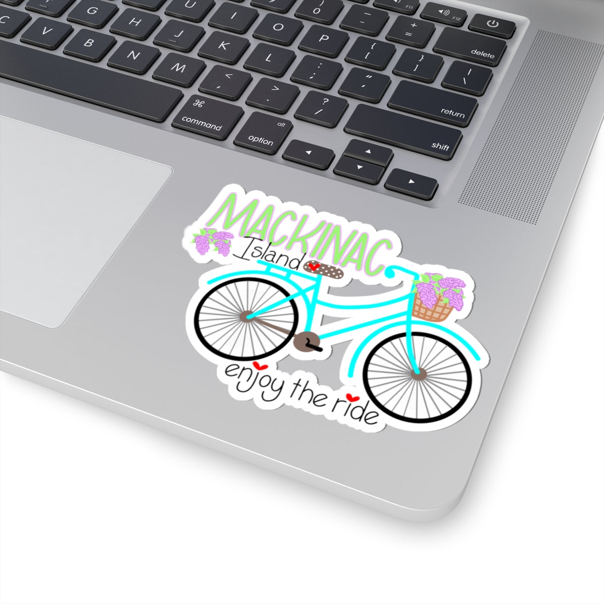 Mackinac Island Bike Sticker — "Enjoy the Ride" Kiss-Cut Vinyl Sticker