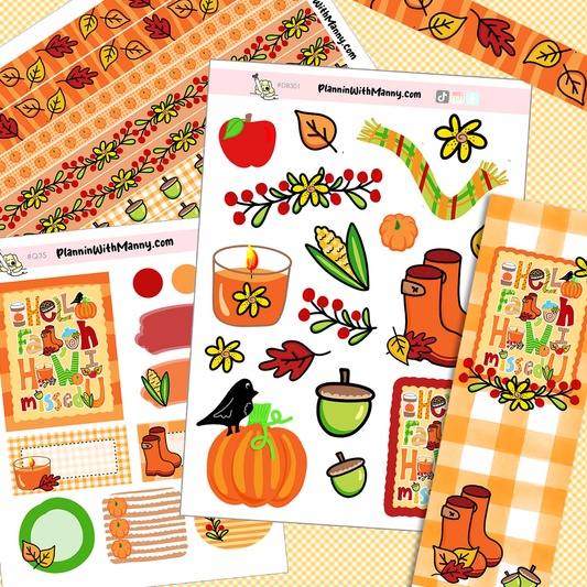 DB301 Oh Fall Set! Stickers and Bookmark