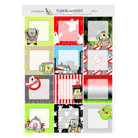 A945C Ghostbustin 1.5" Square Planner Stickers