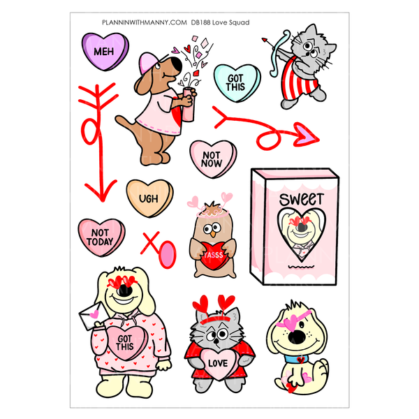 Love Squad Sticker Sheet Set
