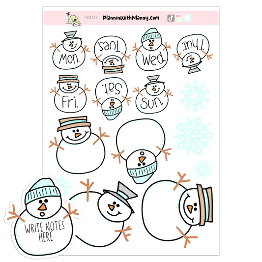 DB256 Snowmen Days and Write in Sticker Sheet