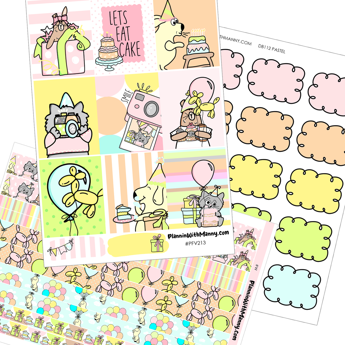 PFV213 Birthday Fun Vertical Sticker Mini Kit with Optional Date Covers