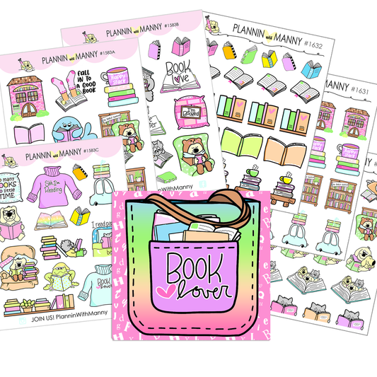 Book Lover Planner Sticker Sheet Set in Book Lover Pocket