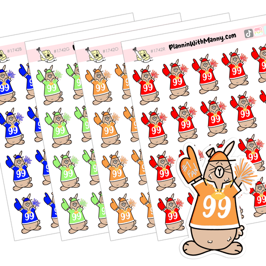 1741 Football Fan Grumpy Buns Planner Stickers!