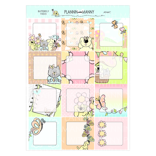 A944C Butterfly Kisses 1.5" Square Planner Stickers