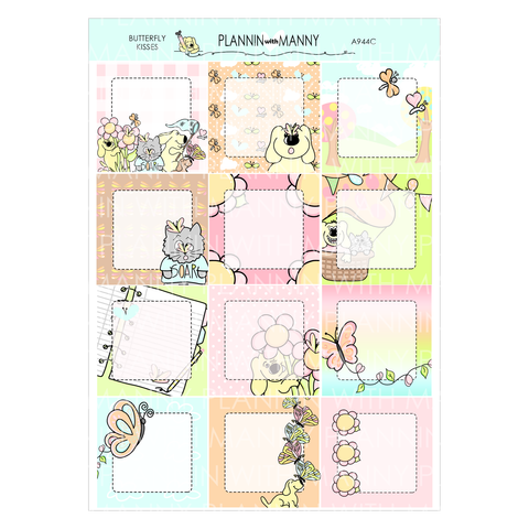A944C Butterfly Kisses 1.5" Square Planner Stickers