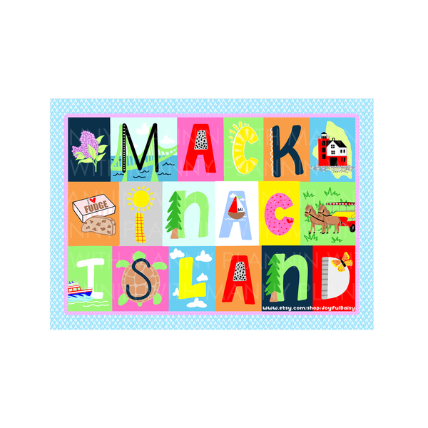 J117 I Mackinac Island Quilt Squares Journaling Card/Postcard
