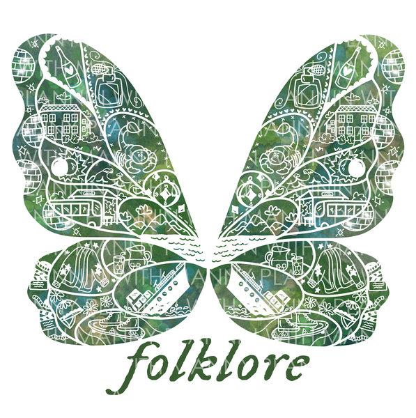 Folklore Era Butterfly Vinyl Sticker, Bookmark, and Notecard Options MB143