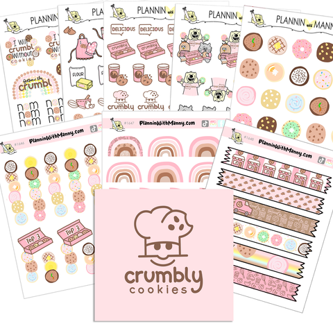 Crumbly Cookie Sticker Set in Pink Crumbly Cookie Pocket!