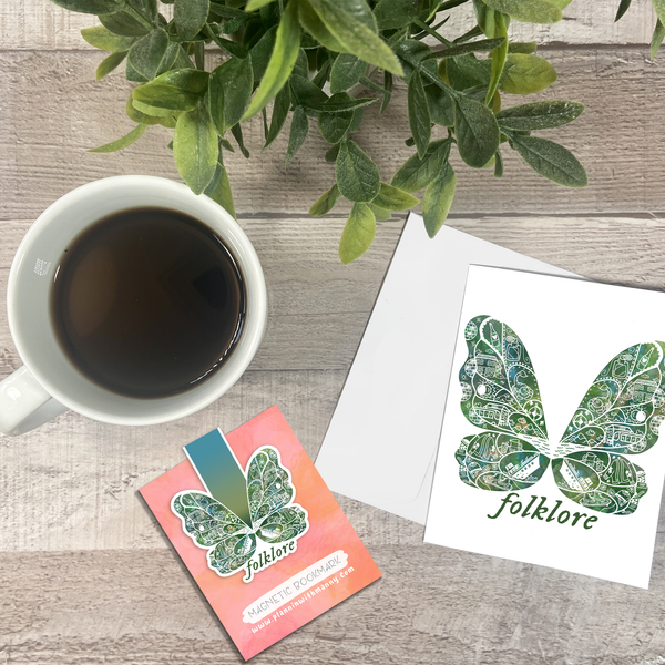 Folklore Era Butterfly Vinyl Sticker, Bookmark, and Notecard Options MB143