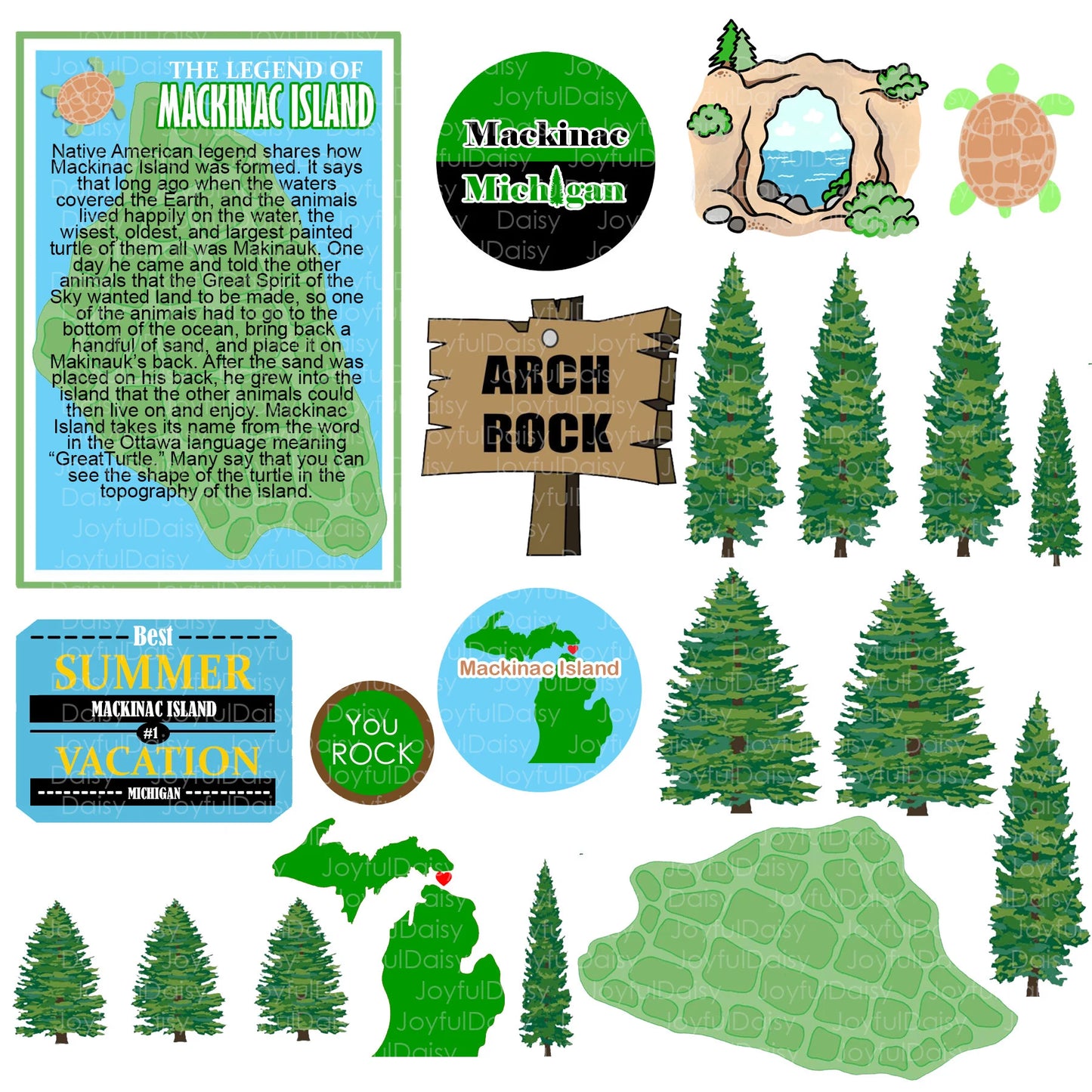 Z101 MACKINAC ISLAND SCRAPBOOKING- Best Seller set of 64 diecuts!