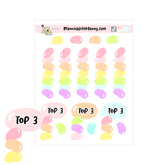 1636 Jelly Bean Check List Planner Stickers - Hoppy Easter