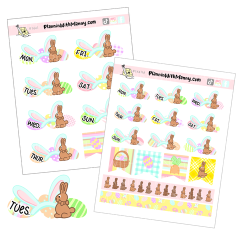 1641 Hoppy Easter Date Cover Planner Stickers