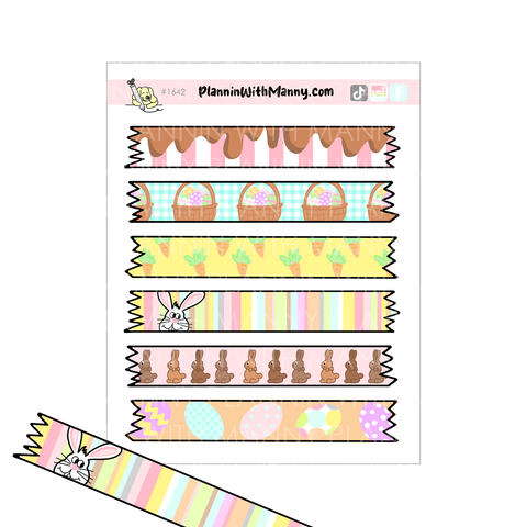 1642 Hoppy Easter Washi Planner Stickers