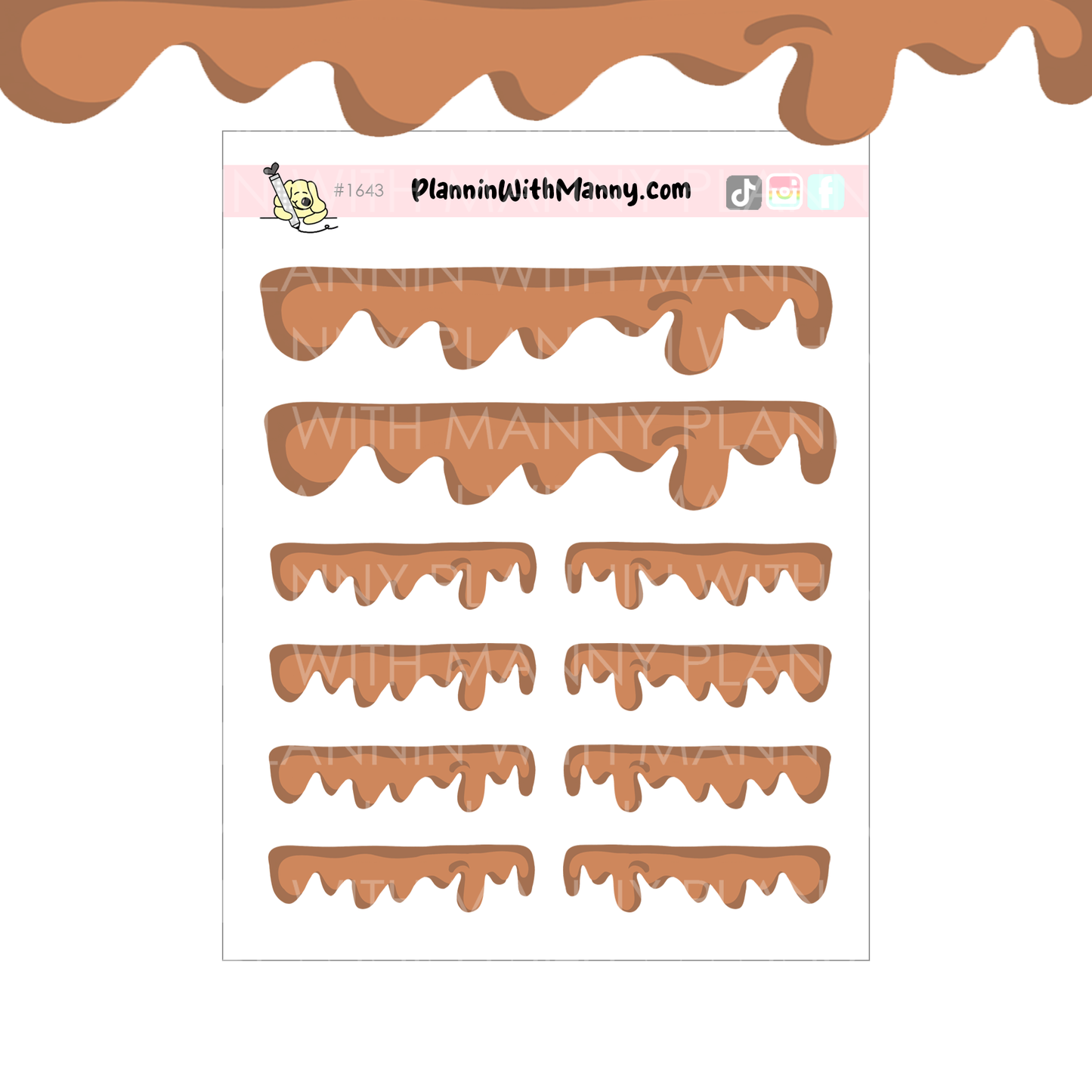 1643 Fudge Drip Planner Stickers