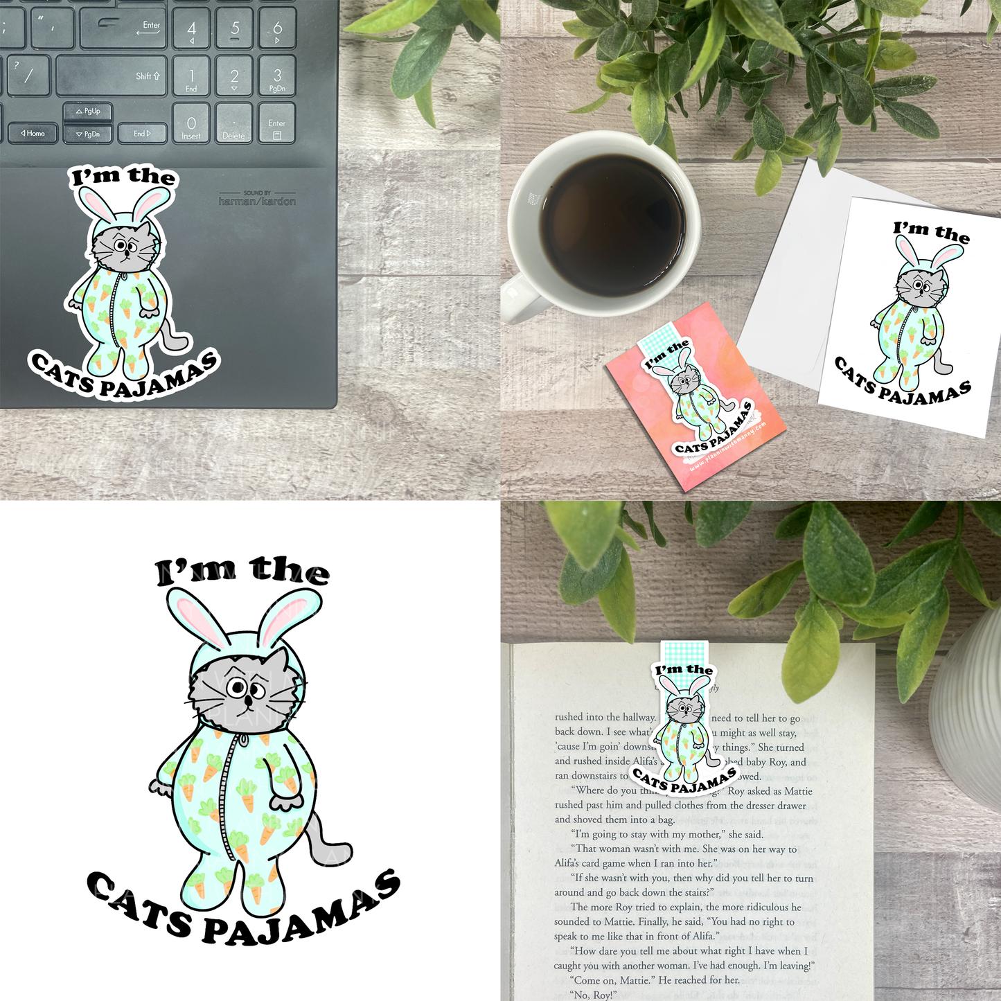 MB151 I'm The Cats Pajamas Vinyl, Notecard, & Bookmarks